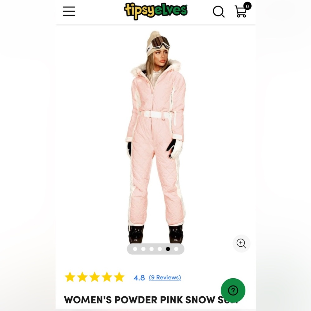 Tipsy Elves Hooded Powder Pink Ski Onsie